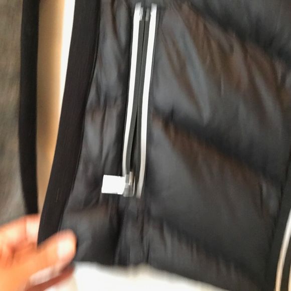 Blanc Noir 80%Down 20%Feather Fill Mixed Material Puffer AsymmetricJacket Coat S - Picture 6 of 9